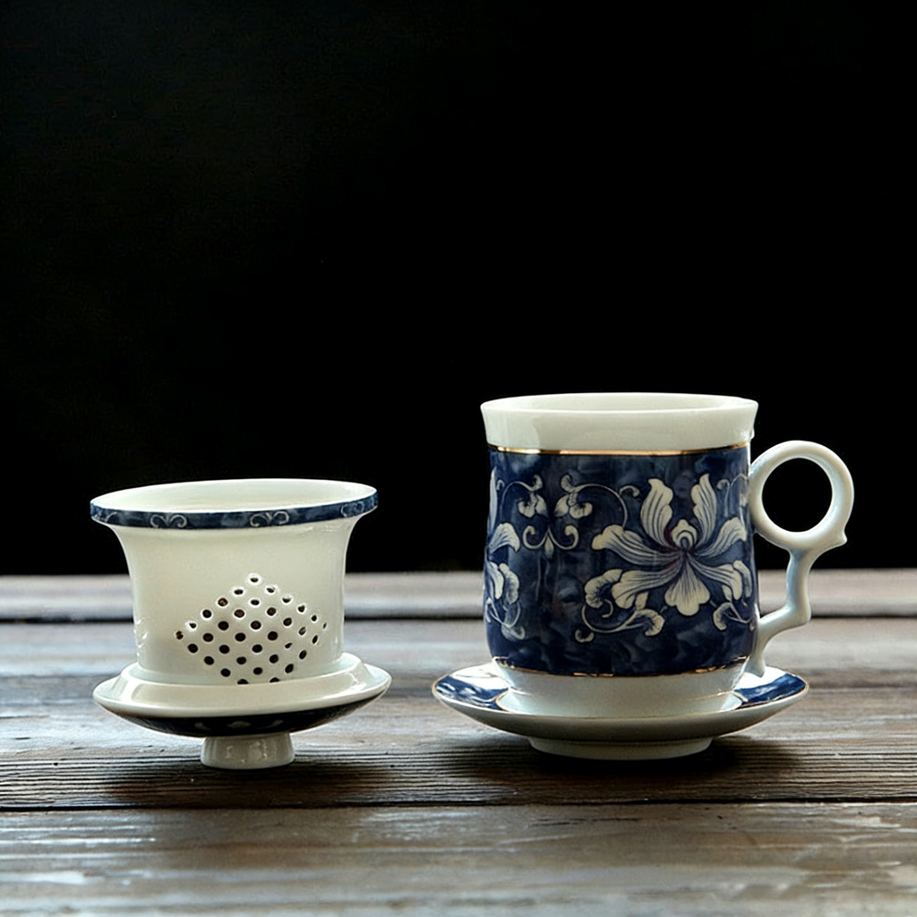 青花瓷中式茶杯