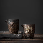 Gilded Ceramic Fairness Cup – Lotus & Lotus Pod Designs, 250ml, Japanese Style