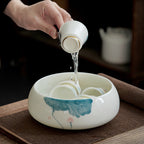Hand-Painted Lotus Tea Washer – Ceramic Tea Rinse Basin, 1000ml, Large Size