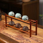 Bamboo Double-Layer Tea Utensil Holder – Tea Cup Drying Rack
