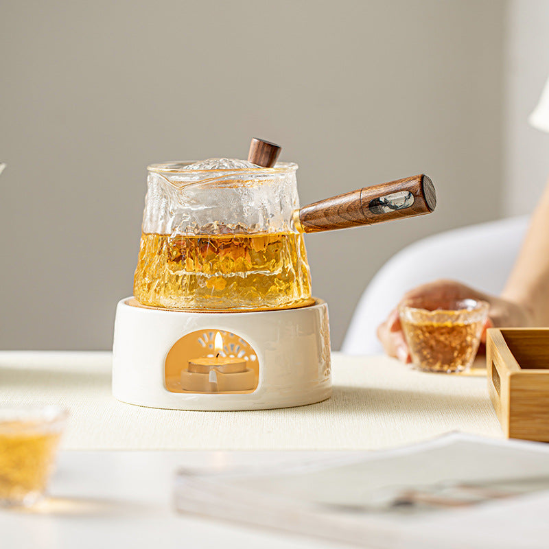 Japanese-style glass flower tea pot set