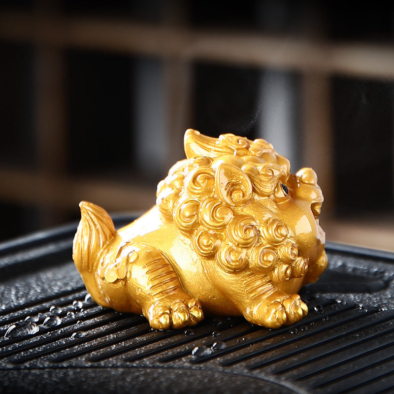 Color-Changing Pixiu Tea Pet – Auspicious Resin Figurine with Heat-Activated Effect