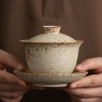 Fire Stone Red Gaiwan – Vintage Ceramic Tea Bowl, 200ml