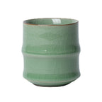 Longquan Celadon Chinese Tea Cup – Ge Kiln Plum Green with Crackled Glaze, Bamboo Joint Design