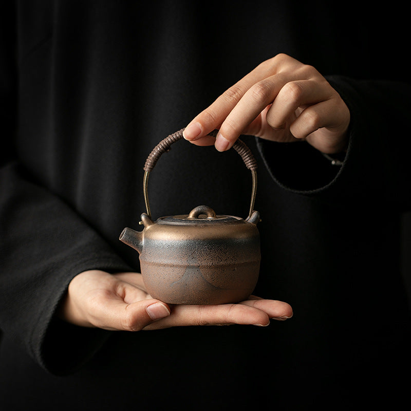 Chinese Teapot – Coarse Clay Handle Teapot, 220ml