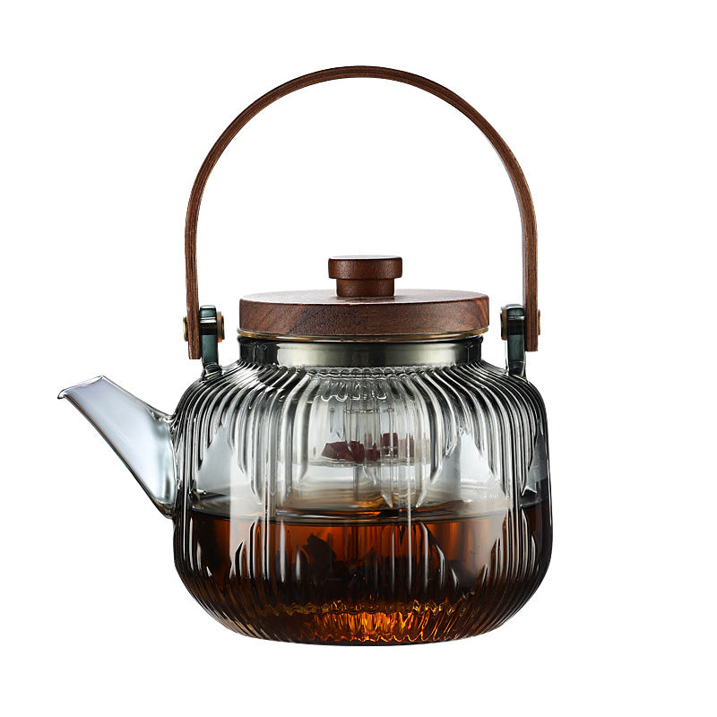 Diamond Pattern Glass Teapot – Heat-Resistant, Stovetop Compatible