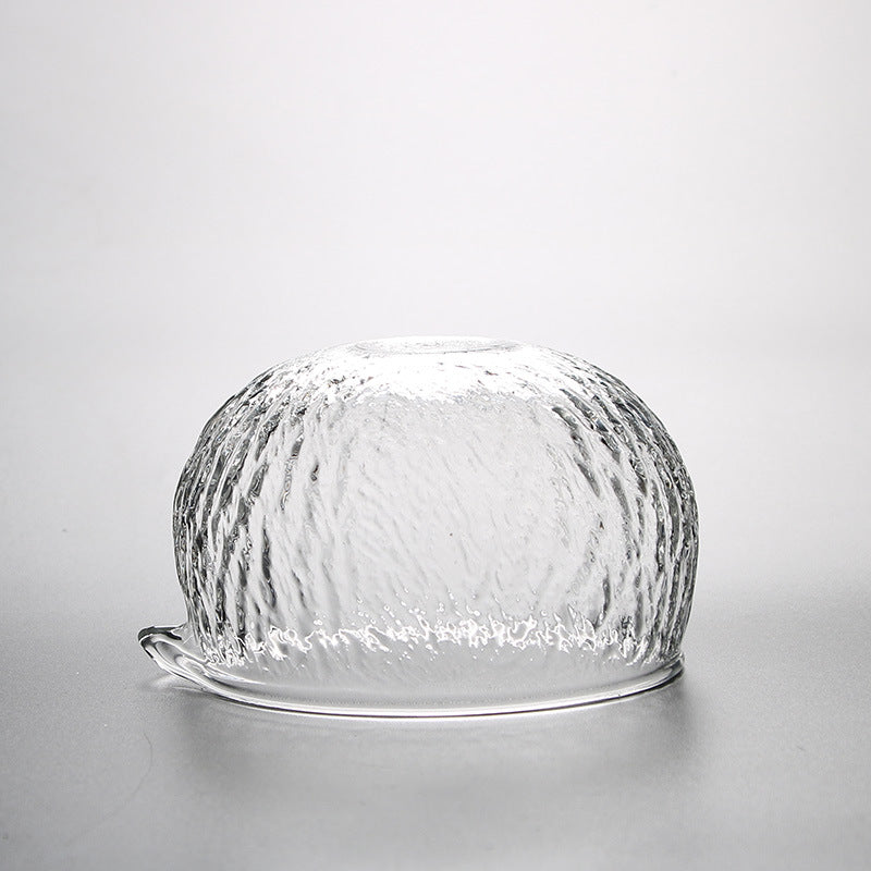 Japanese Matcha Bowl with Spout – Hammered Glass Tea Bowl, 500ml