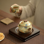 Song Dynasty Style Ru Ware Hand‑Held Chinese Teapot – Peacock Design, 200ml