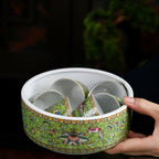 Enamel Painted Ceramic Tea Washers – Traditional Style, Large Capacity