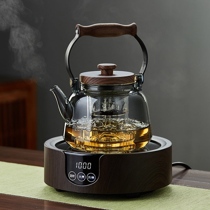 Glass Steaming Teapot – Heat-Resistant, 1000ml, Stovetop Compatible