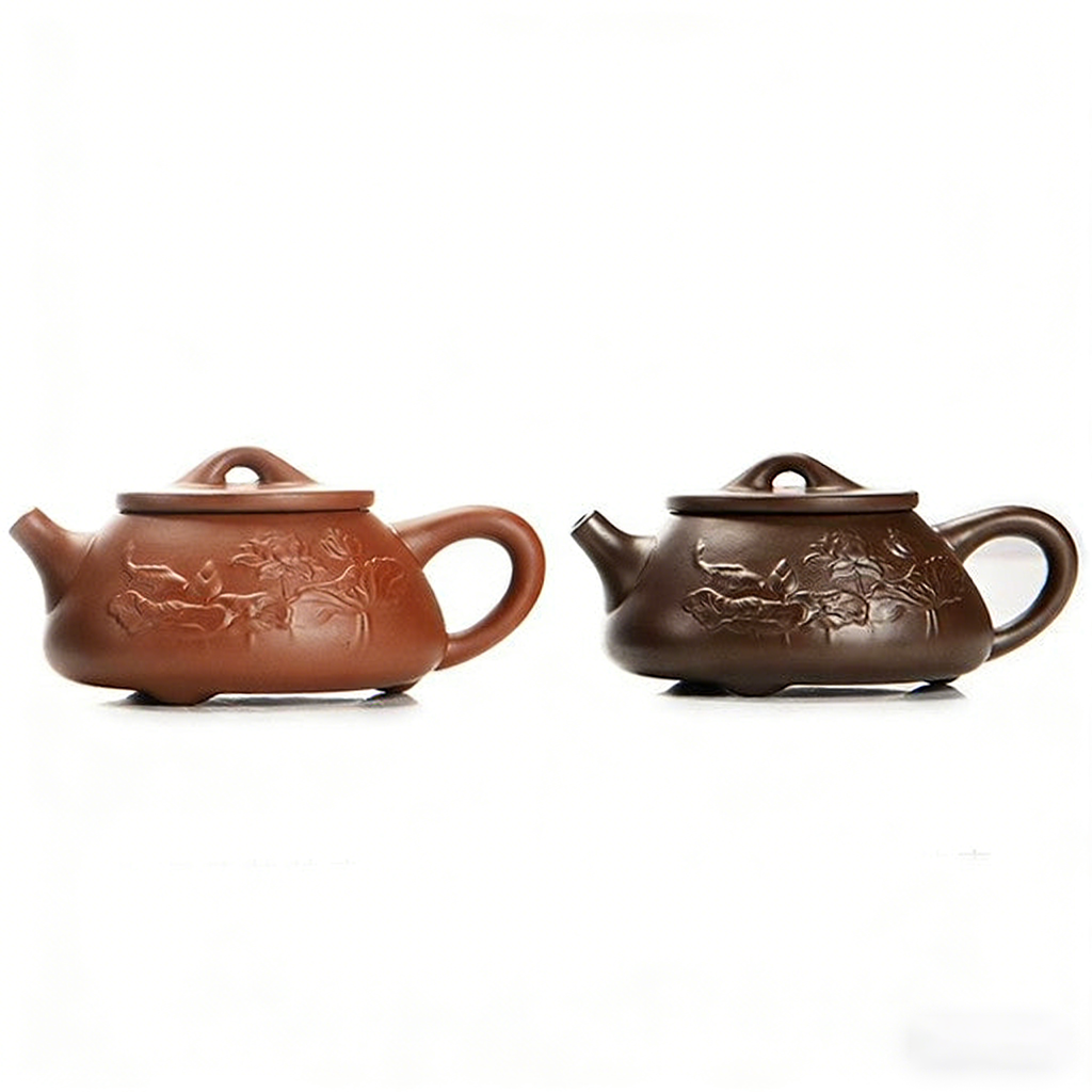 Yixing Purple Clay Lotus Tea Set