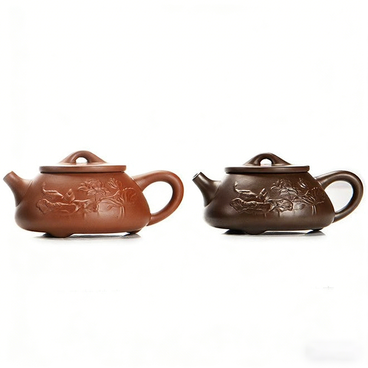 Yixing Purple Clay Lotus Tea Set