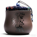 紫砂竹节纹茶叶罐