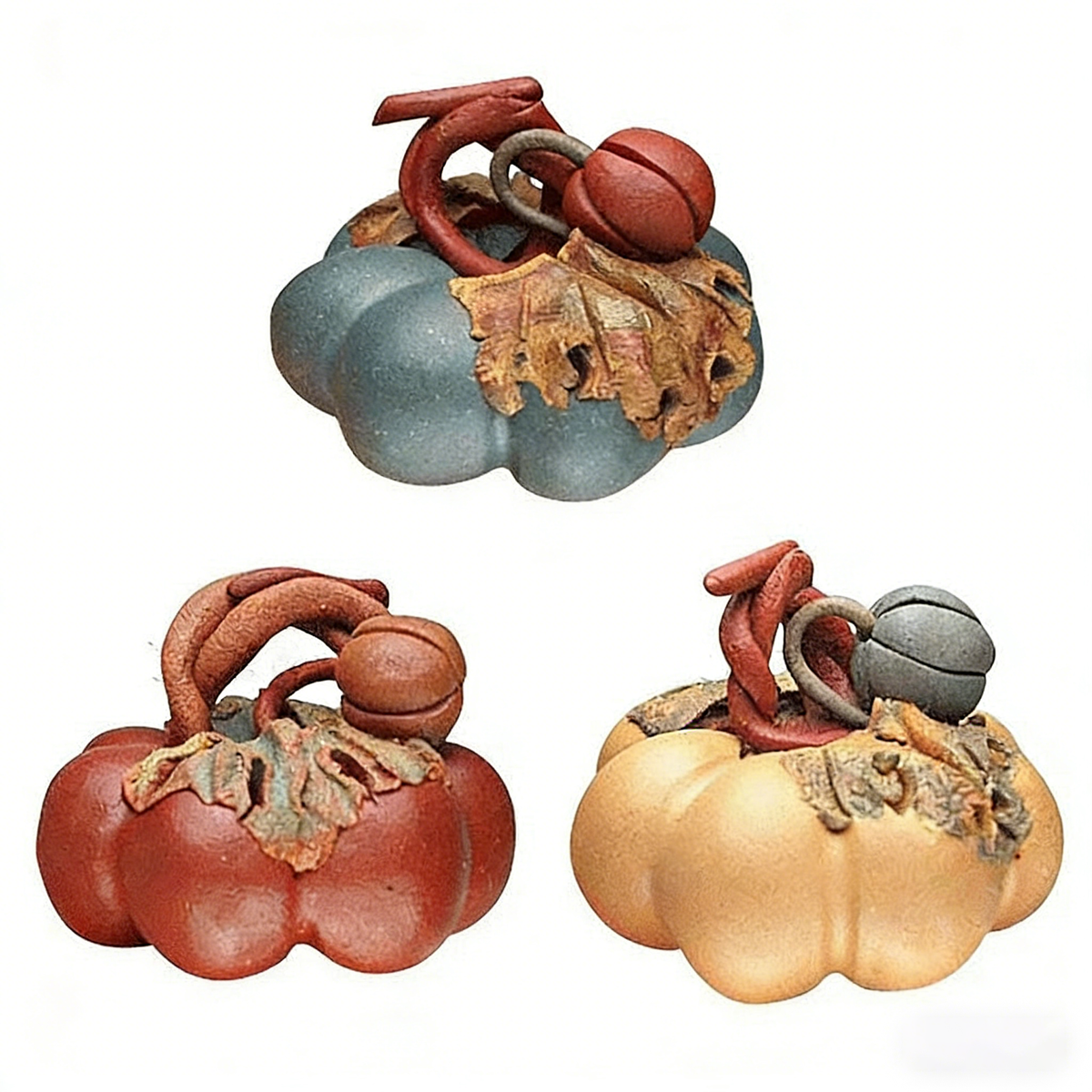 Hand-crafted Pumpkin Purple Clay Tea Pet