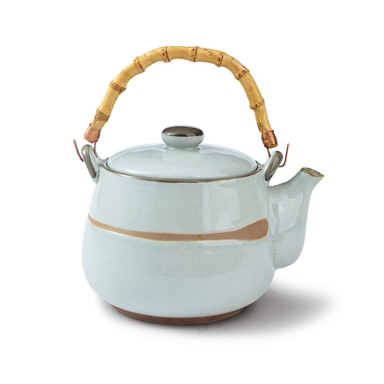 Japanese Style Coarse Clay Teapot – Stone Flower Pattern, 1300ml