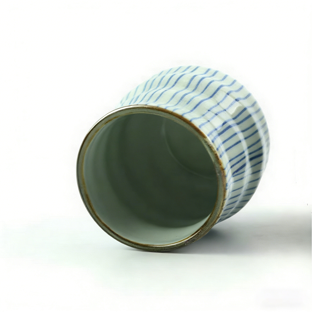 日式萩烧条纹茶杯