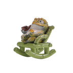 Rocking Chair Golden Toad Tea Pet – Color-Changing, Cute Resin Figurine