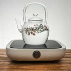 Magpie And Peach Blossom Glass Teapot