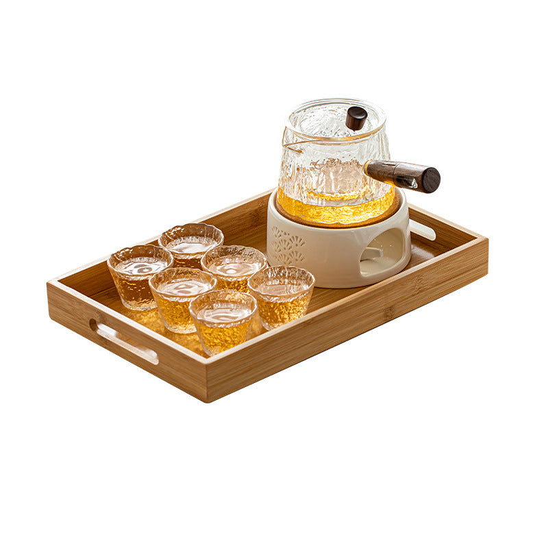 Japanese-style glass flower tea pot set