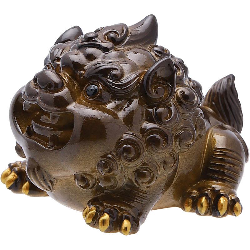 Color-Changing Pixiu Tea Pet – Auspicious Resin Figurine with Heat-Activated Effect