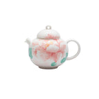Hand-Painted Peony Porcelain Chinese Teapot – Pastel Pink, Built-in Filter, 160ml