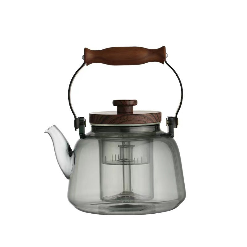 Glass Steaming Teapot – Heat-Resistant, 1000ml, Stovetop Compatible