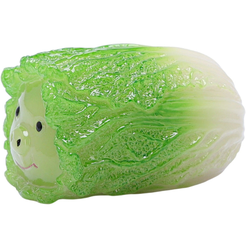 Color-Changing Cabbage Pig Tea Pet – Resin Figurine, Cute Desk Ornament