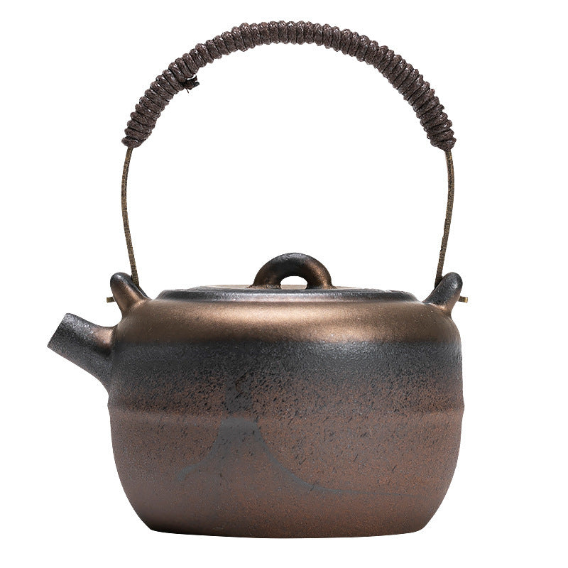 Chinese Teapot – Coarse Clay Handle Teapot, 220ml