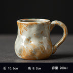 Hand-Pinched Ceramic Modern Tea Cup – Kiln-Changed Brown Glaze, 200ml, Rustic Style
