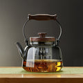 Glass Steaming Teapot – Heat-Resistant, 1000ml, Stovetop Compatible