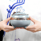 Lotus Shaped Ge Kiln Tea Caddy