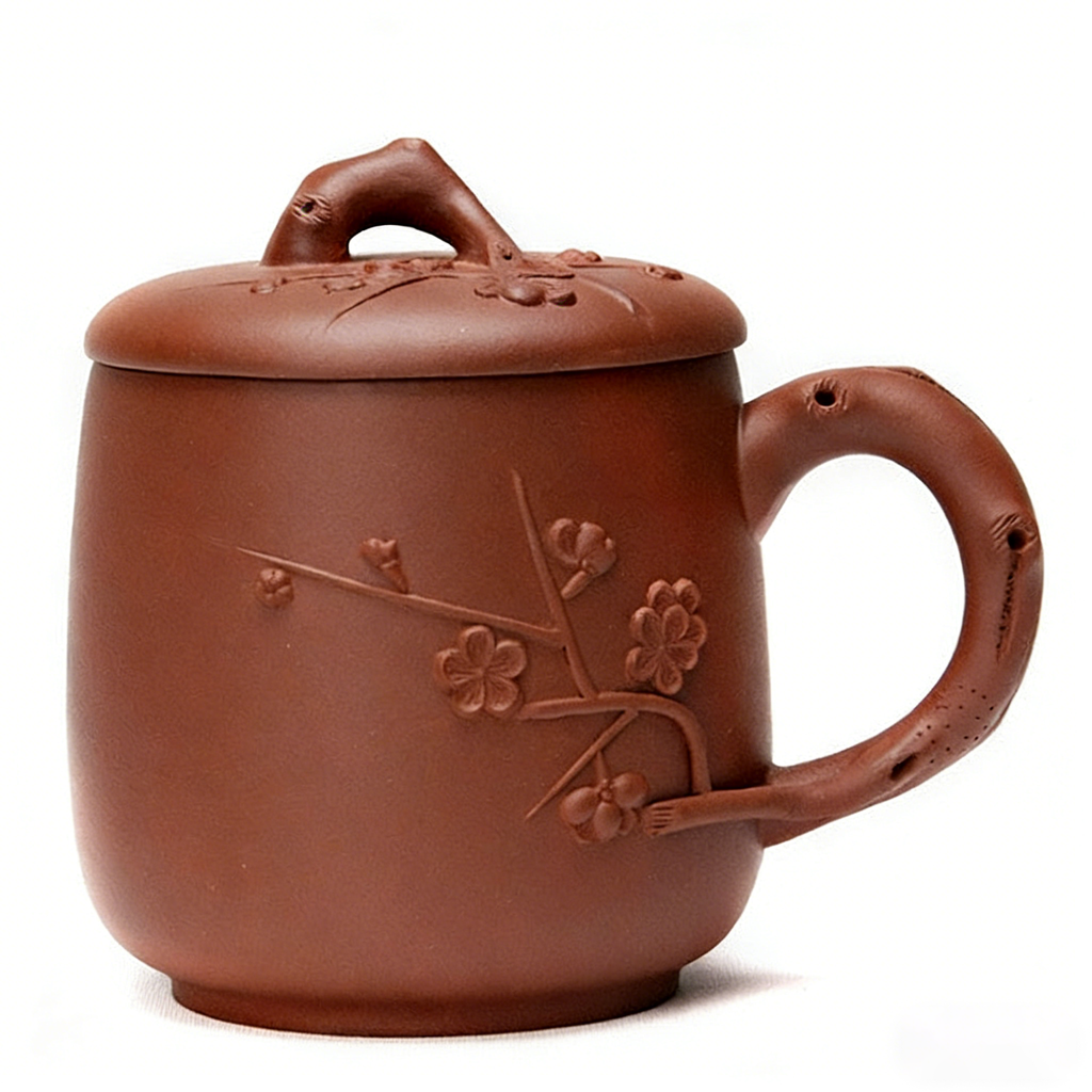 梅花素水泥茶杯