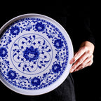 Jingdezhen Blue and White Interlocking Lotus Lifting Handle  Chinese Tea Set