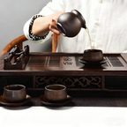 乌木茶盘带杯托