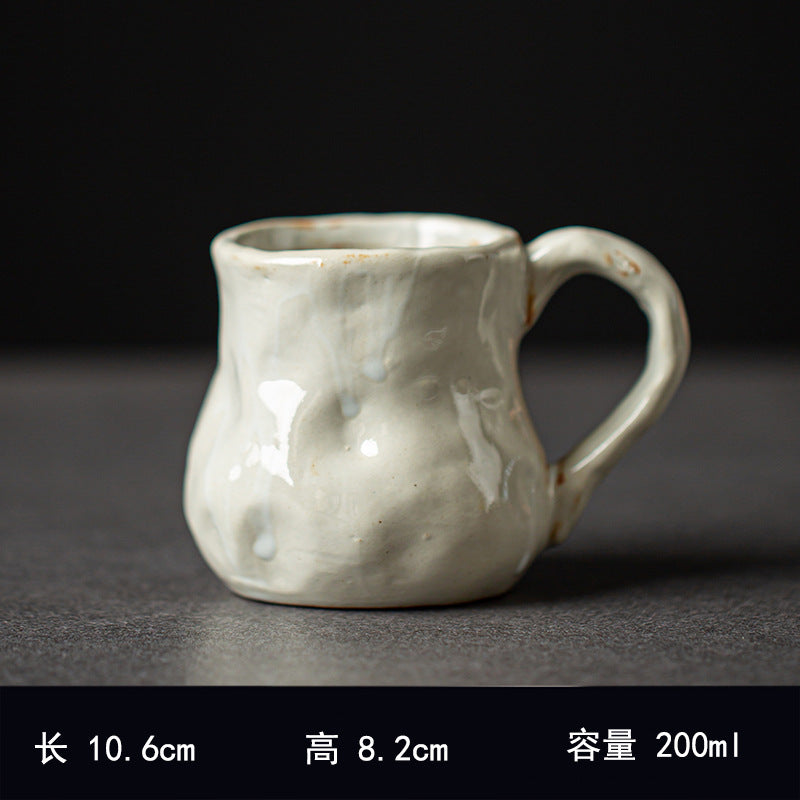 Hand-Pinched Ceramic Modern Tea Cup – Kiln-Changed Brown Glaze, 200ml, Rustic Style