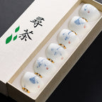Dehua Hand-Painted Lotus Gongfu Tea Sets