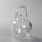 Magpie And Peach Blossom Glass Teapot