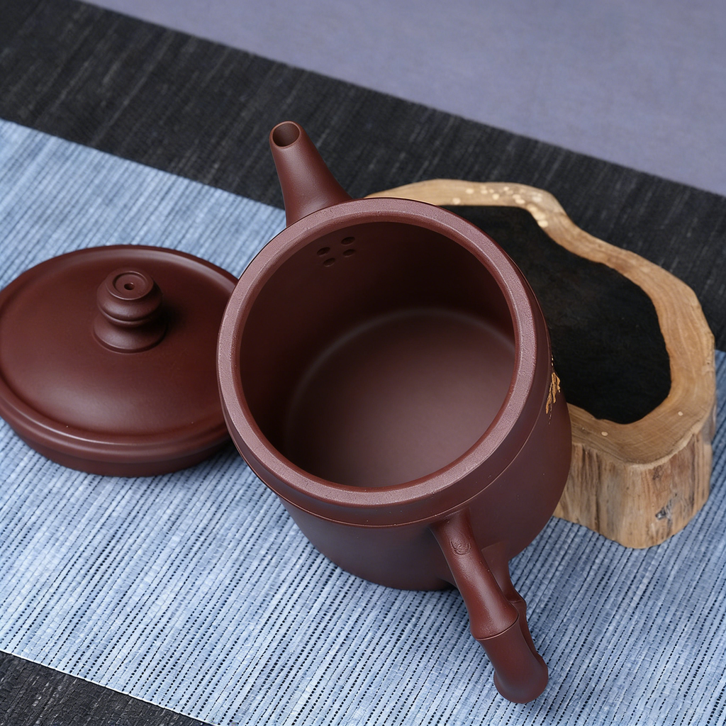 Yixing Purple Clay Plum Bamboo Tea Cup