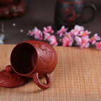 宜兴紫砂龙纹茶杯带滤胆