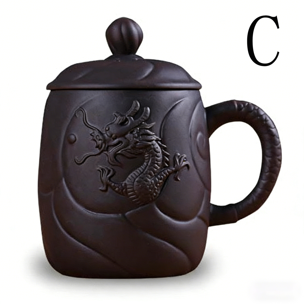 Yixing Purple Clay Dragon Tea Cup With Infuser