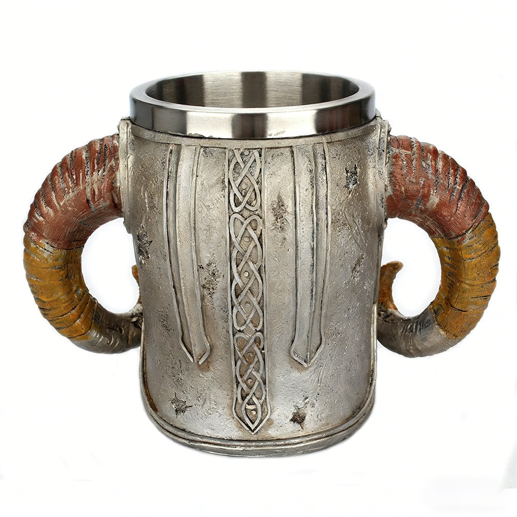 Stainless Steel Horns & Skull & Helmet Mug