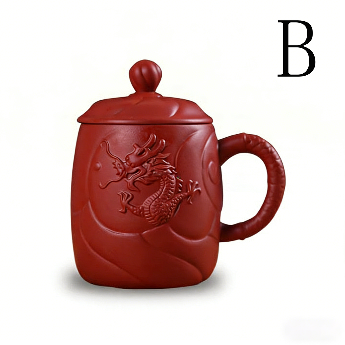 Yixing Purple Clay Dragon Tea Cup With Infuser