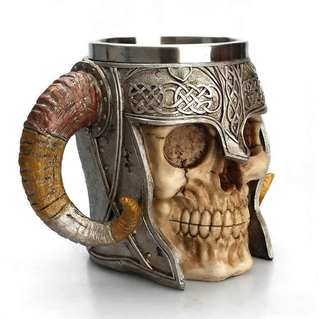 Stainless Steel Horns & Skull & Helmet Mug