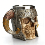 Stainless Steel Horns & Skull & Helmet Mug
