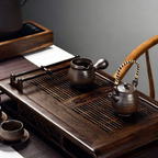 乌木茶盘带杯托