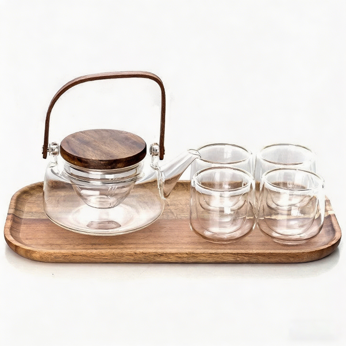 带托盘高硼硅玻璃茶具