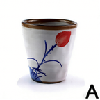 (Set of Two) Hand Painted Lotus Japanese Tea Cup