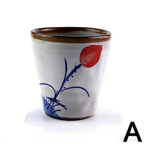 （两件套）手绘日式莲花茶杯