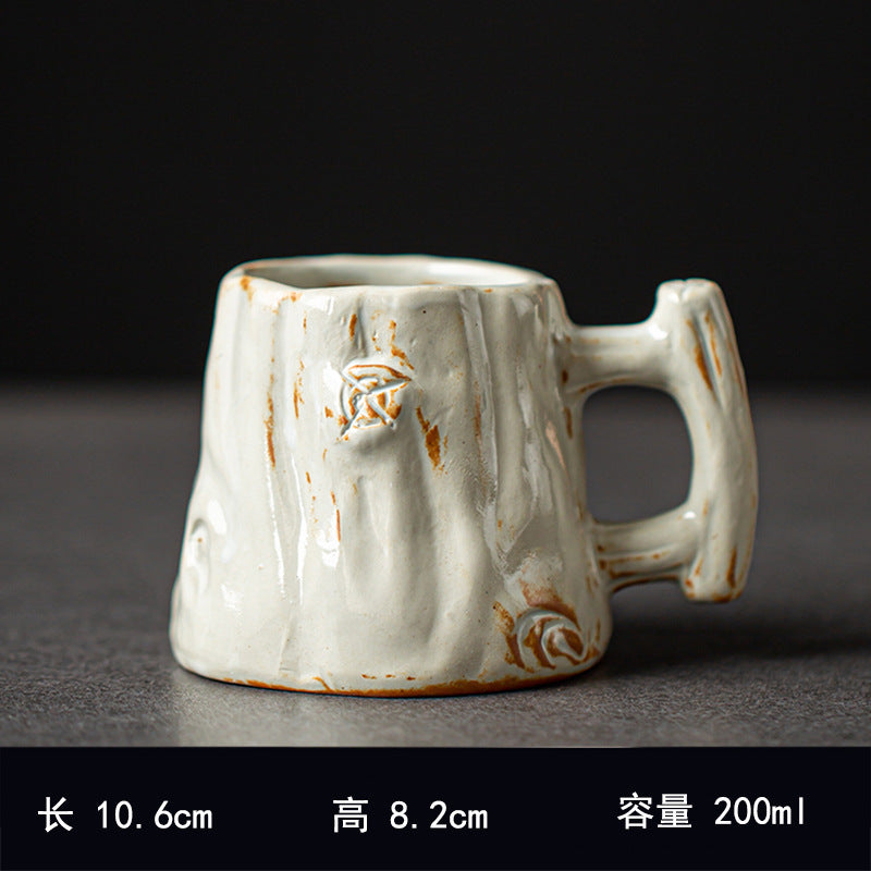 Hand-Pinched Ceramic Modern Tea Cup – Kiln-Changed Brown Glaze, 200ml, Rustic Style