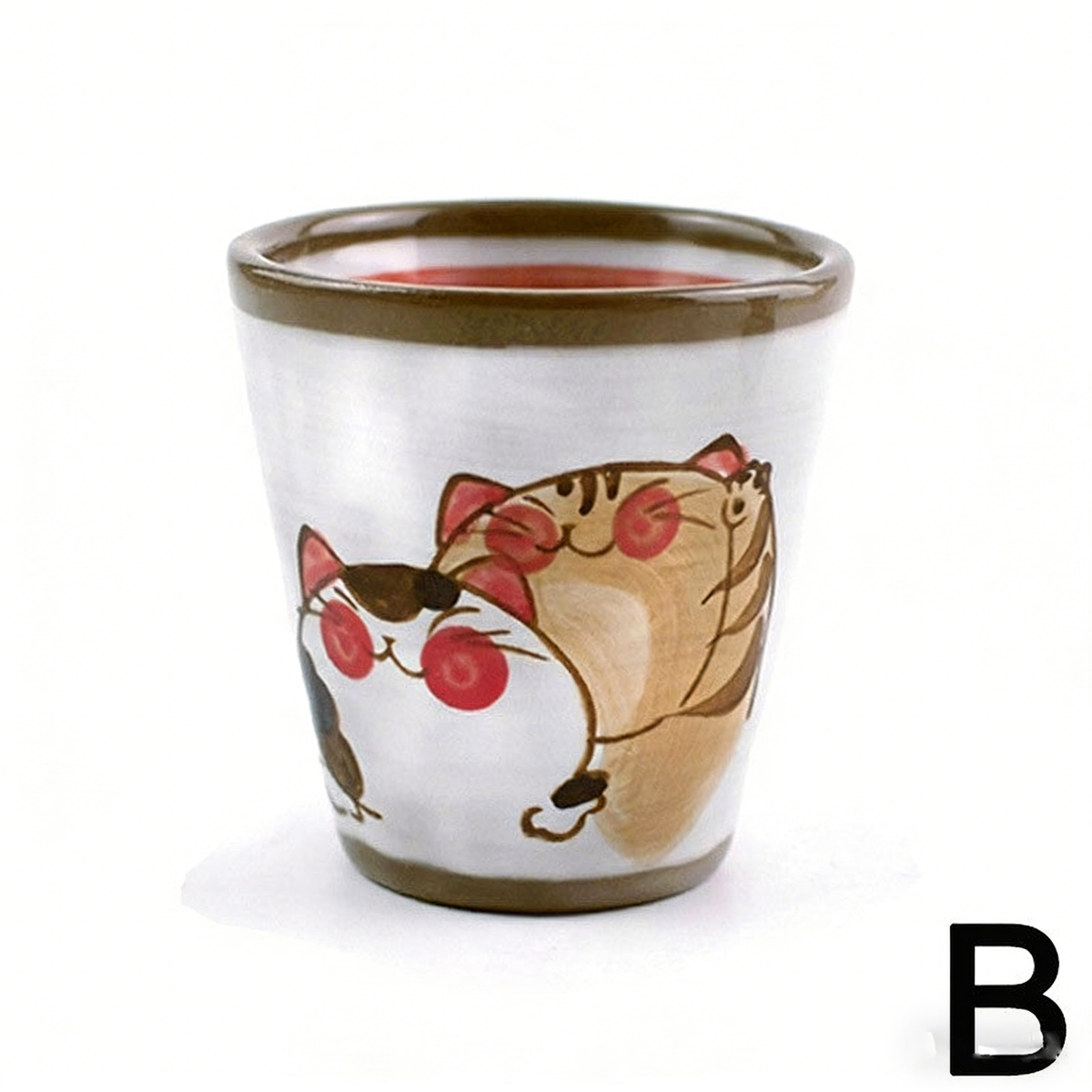 (Set of Two) Hand Painted Lotus Japanese Tea Cup